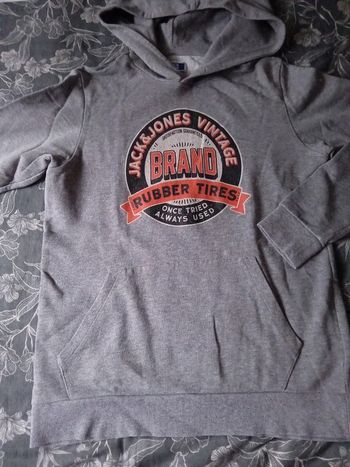 Sweat à capuche gris 14 ans Jack&Jones