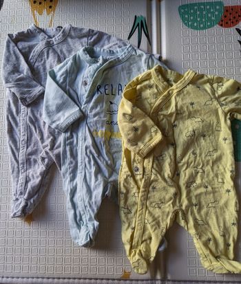 Lot de 3 pyjamas légers 1 mois