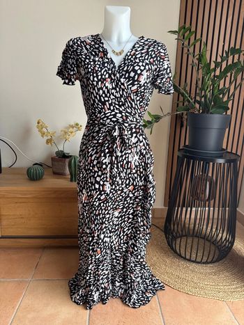 Robe longue portefeuille imprimée