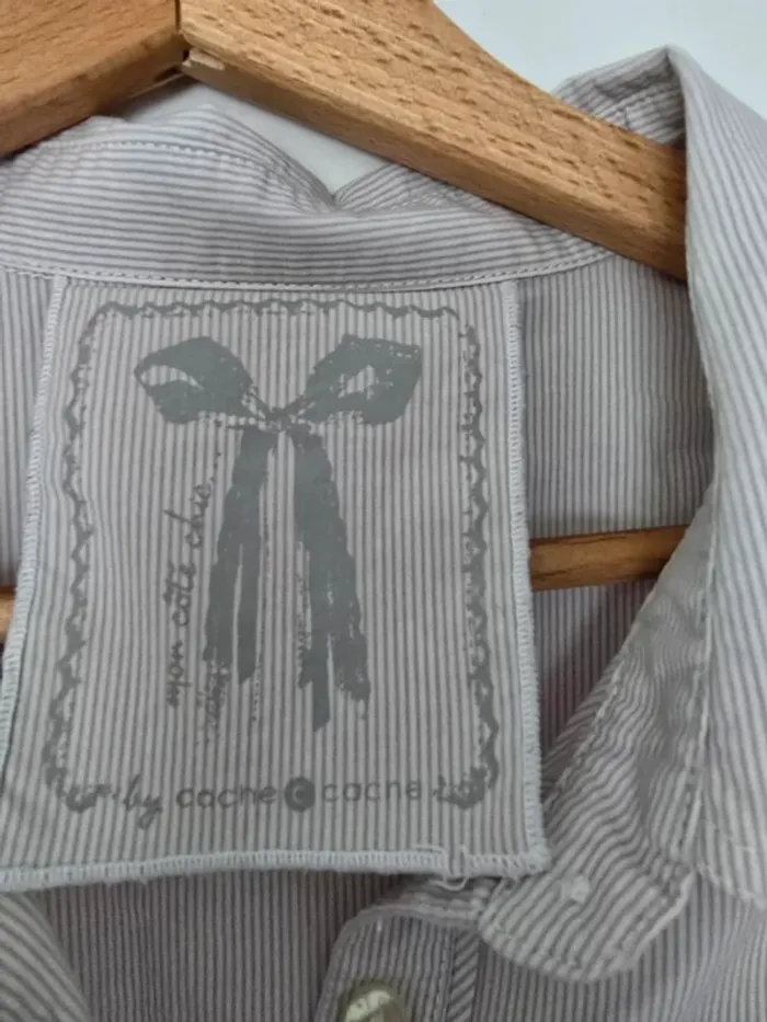 Chemise cintrée grise à rayures - photo numéro 4