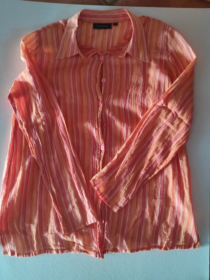 Chemise légère orange Kiabi - photo numéro 3