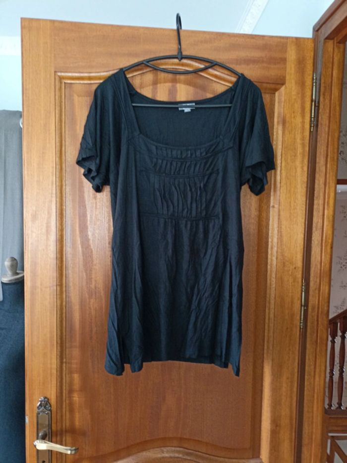 Tee-shirt noir bleu bonheur