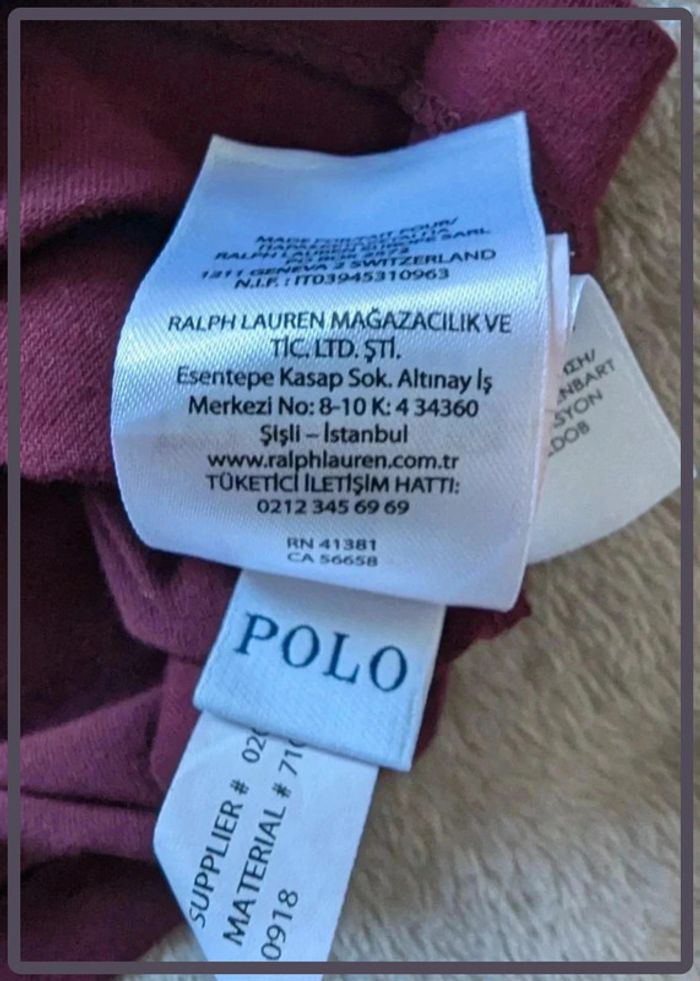 T-shirt manches longues Ralph Lauren taille M homme Bordeaux - photo numéro 5