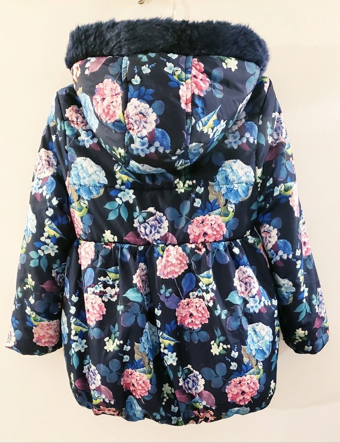M&S UK Manteau d'hiver Bleu Marine à Motif Floral pour Fille 5-6 ans - photo numéro 4