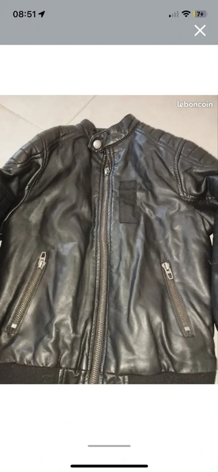 Veste Zara Enfant simili cuir – Style motard, comme les grands ! - photo numéro 3