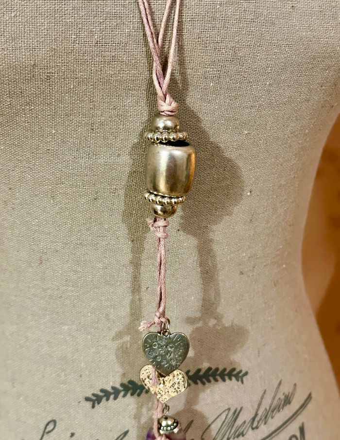 🤍 Pendentif violet et argent fait main 🤍 - photo numéro 4
