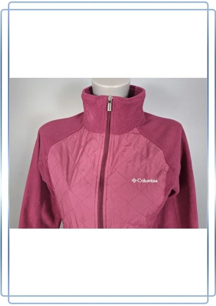 Polaire full zip columbia légère bi matiere femme / violet taille S brodé 259 - photo numéro 2