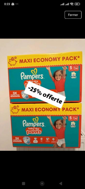 💥 PROMO 172  couches Pampers taille 5 pants 📦 Envoi rapide 