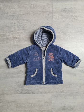 Gilet zippé avec capuche 12 mois Orchestra qui taille petit motif chat 🐱