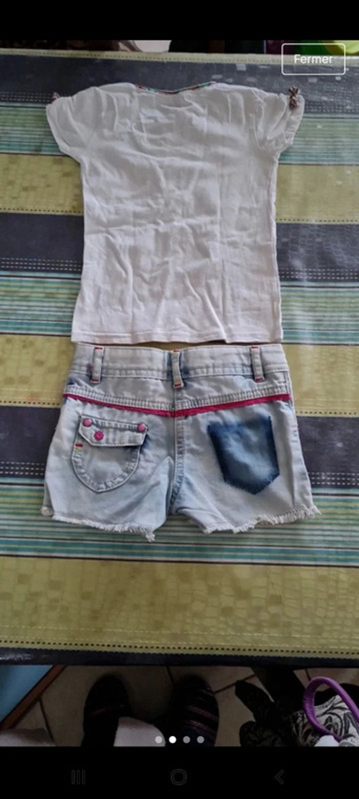 Ensemble short jean's et Tee-shirt 4-5ans - photo numéro 2