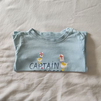 T-shirt bébé bleu 6 mois Mots d’Enfants