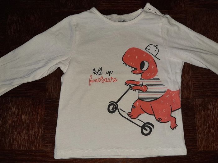 Sweatshirt blanc dino 12mois