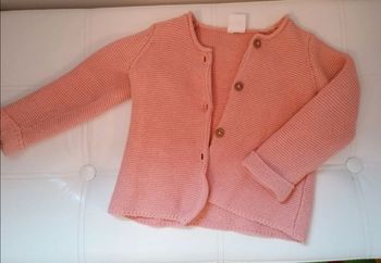 Gilet laine rose 12-18 mois