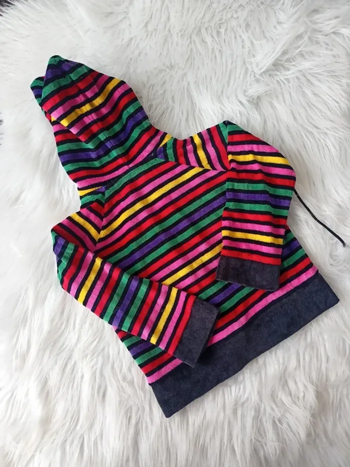 Sweat rayé multicolore à capuche tout doux Women's secret 2 ans - photo numéro 2