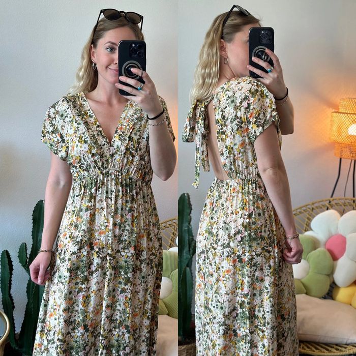 Belle robe longue a motifs fleuris et dos nu taille S New Collection New Collection Beebs