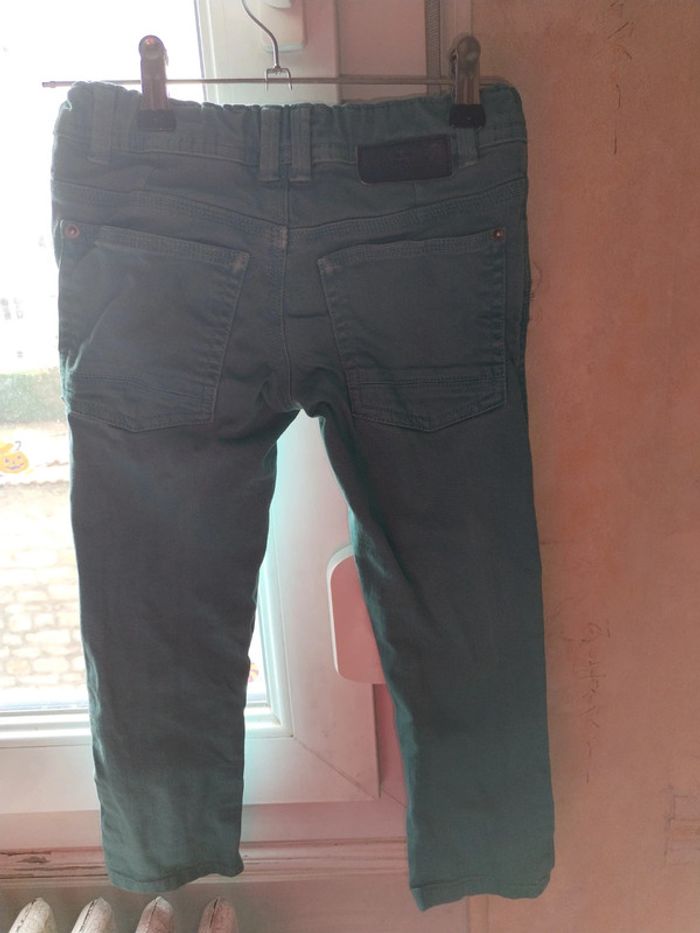 Pantalon jean vert menthe - coupe slim 5 Ans - photo numéro 12