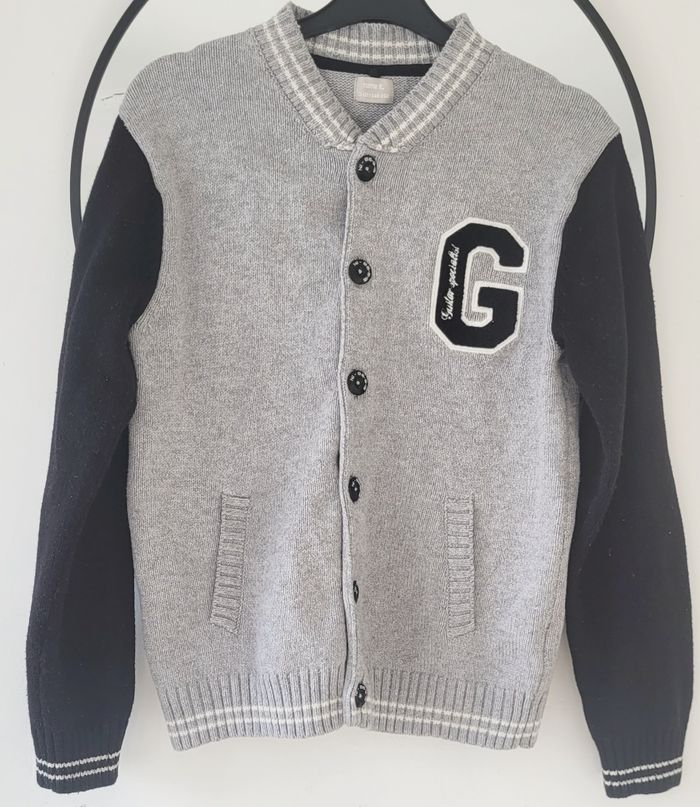 Cardigan épais gris et bleu marine marque Name It - photo numéro 1