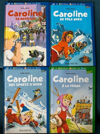 Lot de 4 livres rares Caroline Pierre Probst albums bd bleu Hachette Jeunesse amerique