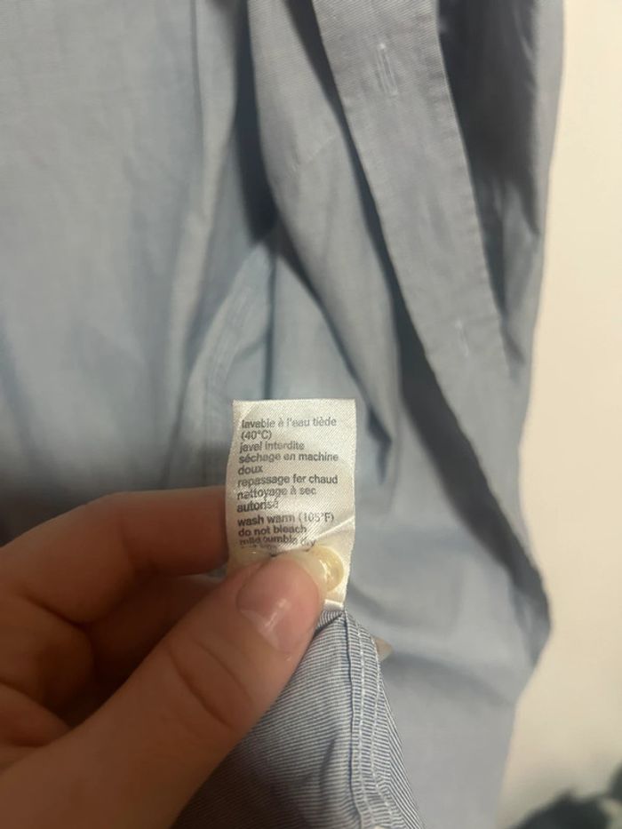 Jolie chemise unie grise/bleue • Lacoste • Taille 41/L • 100% coton - photo numéro 9