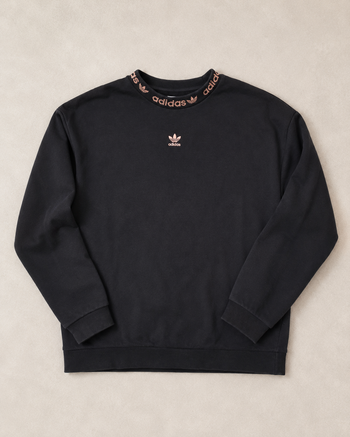 Sweat Adidas Originals noir col logo rosé