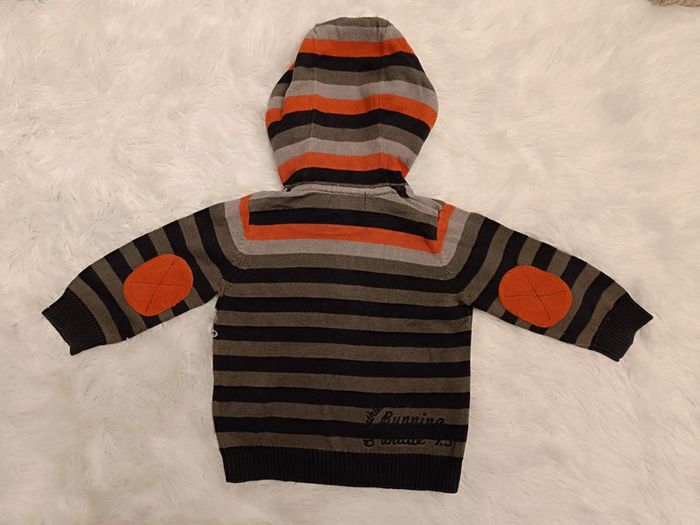 Gilet zippé à capuche rayée T. 6 mois Orchestra - photo numéro 4