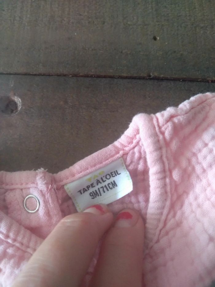 Lot été bébé fille legging et blouse rose 9 mois - photo numéro 6