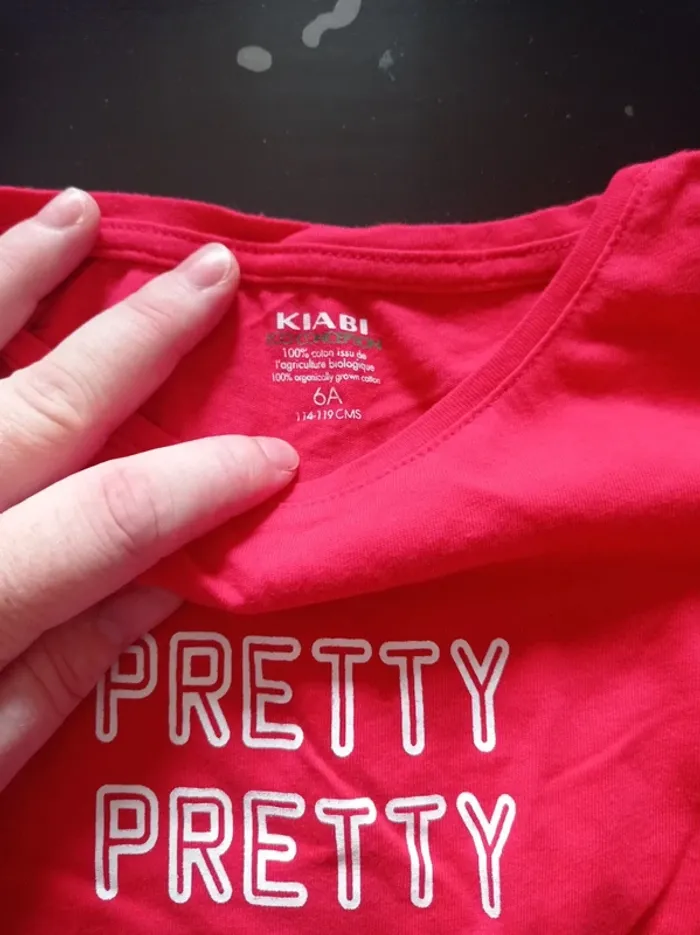 T-shirt manche longue rouge - photo numéro 2