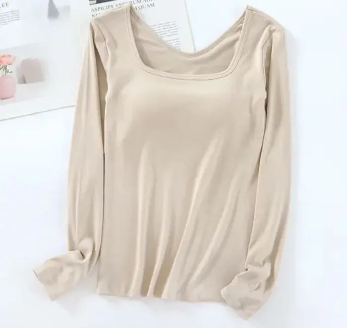 T shirt manche longue brassière rembourrée intégrée