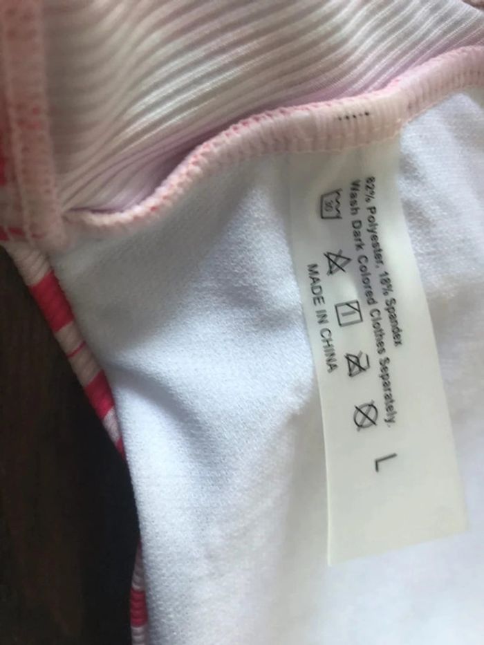 Sublime bikini zébré rose taille l shein très bon état - photo numéro 6