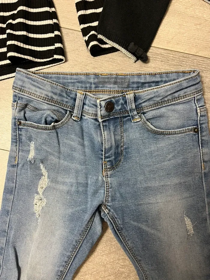 Ensemble 3 pièces noir et jean 6 ans fille - photo numéro 9