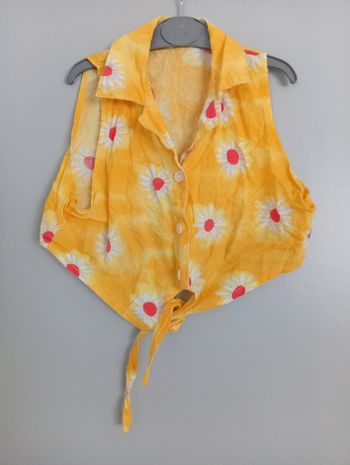 Débardeur jaune à fleurs 4ans