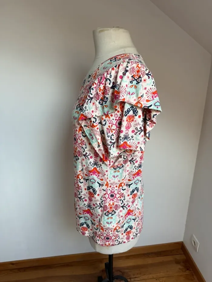 Superbe haut t shirt blouse Damart neuf coton et modal 🌸 42 44 - photo numéro 4