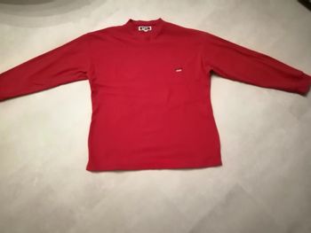 pull col V polaire rouge 40/42 mixte LCY sport