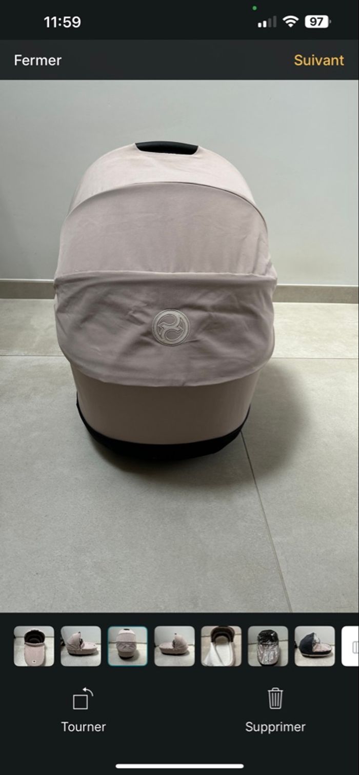 Nacelle Cybex Priam, habillage de pluie et adaptateurs - photo numéro 3