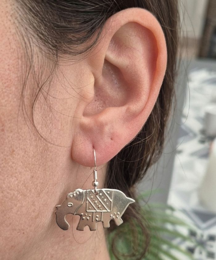 Boucles d’oreilles "Éléphant Royal" - photo numéro 2