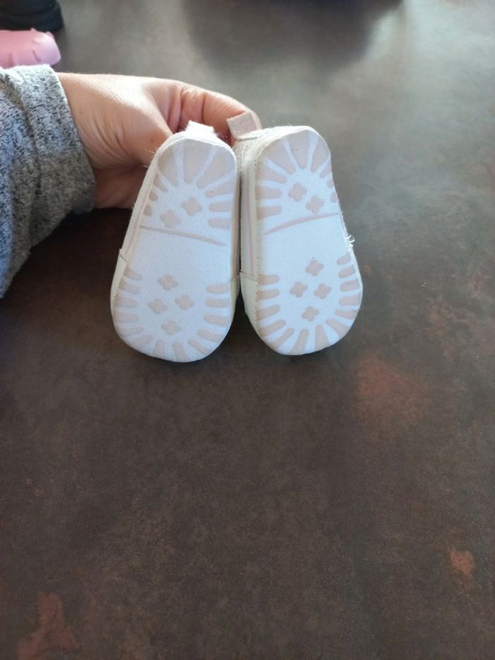 Chaussures bébé à paillettes rose/argenté - photo numéro 3