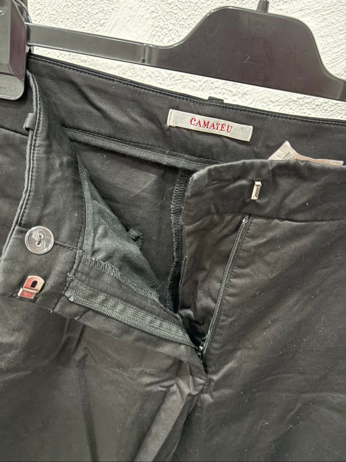 Pantalon noir Camaïeu en coton coupe droite - Taille 42 - photo numéro 5