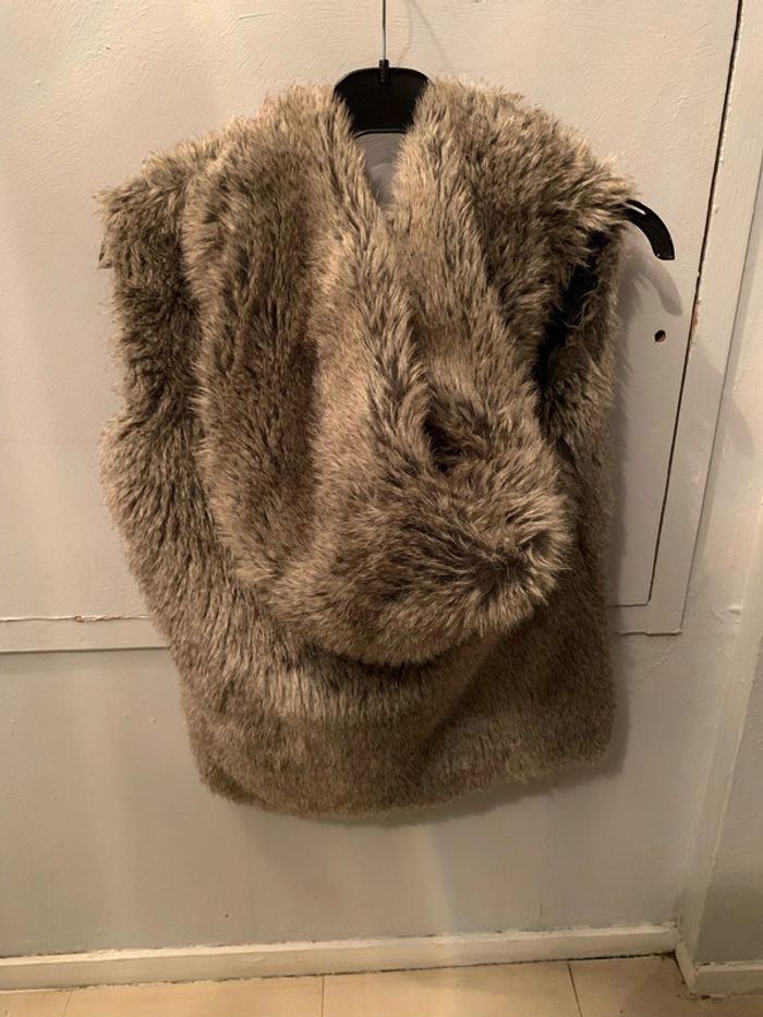 Fausse fourrure sans manches beige Atmosphère taille 36 femme - photo numéro 2
