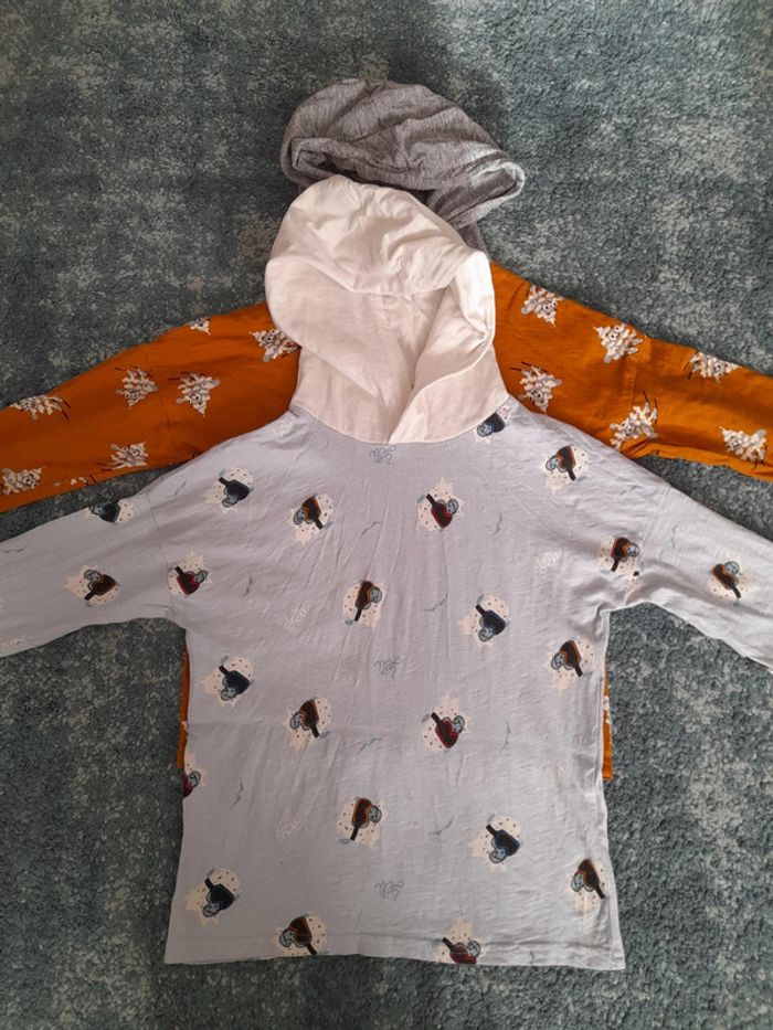 Lot tee-shirt a capuche jumeaux