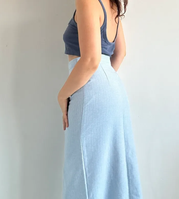 Jupe longue bleue vintage y2k années 90 taille S - photo numéro 3