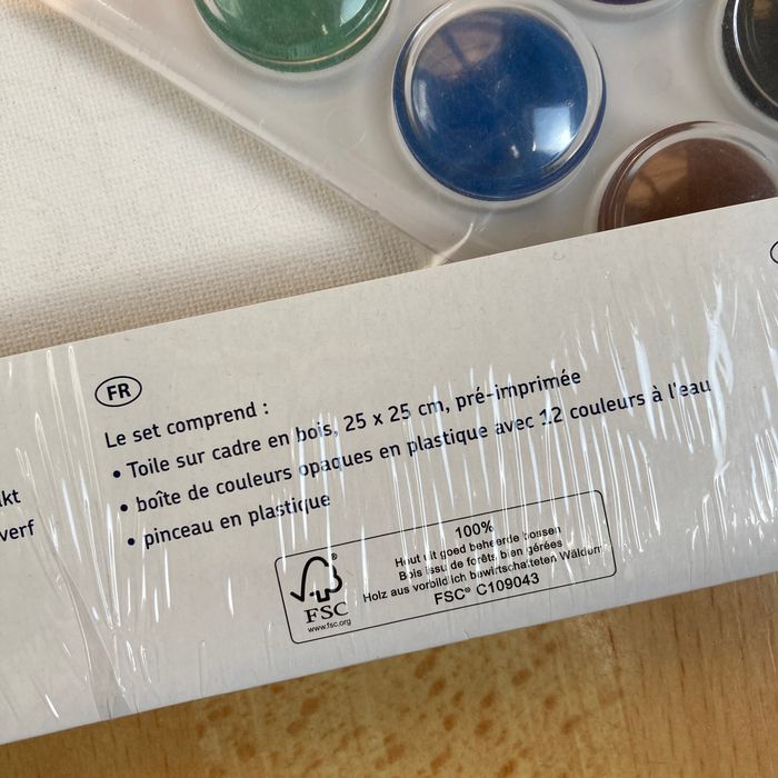 Kit Peinture Complet NEUF - Toile Licorne 25x25cm + Aquarelles - photo numéro 3