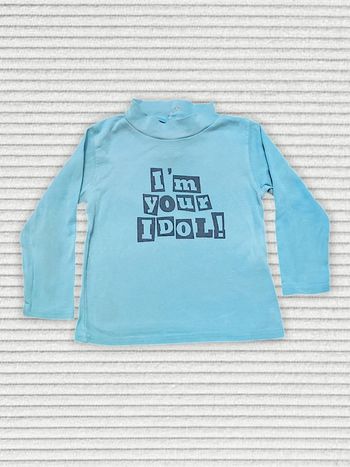 Tee-shirt bleu turquoise texte noir / Tape à l'Oeil - 23 mois / 86cm