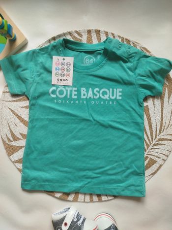 T-shirt sans manches 12 mois neuf garçon turquoise