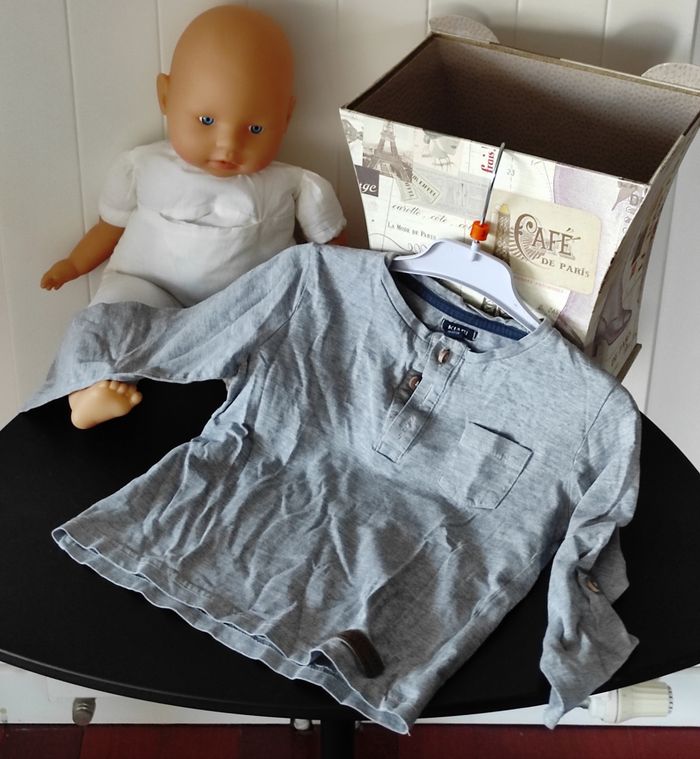 T-shirt manches longues garçon – 3 ans – gris
