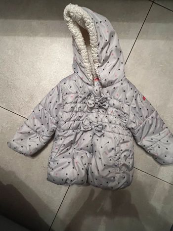 Doudoune  gris cœurs