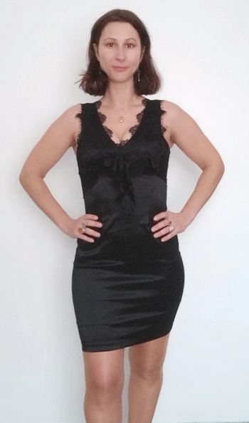 Robe de soirée satin et dentelle 36