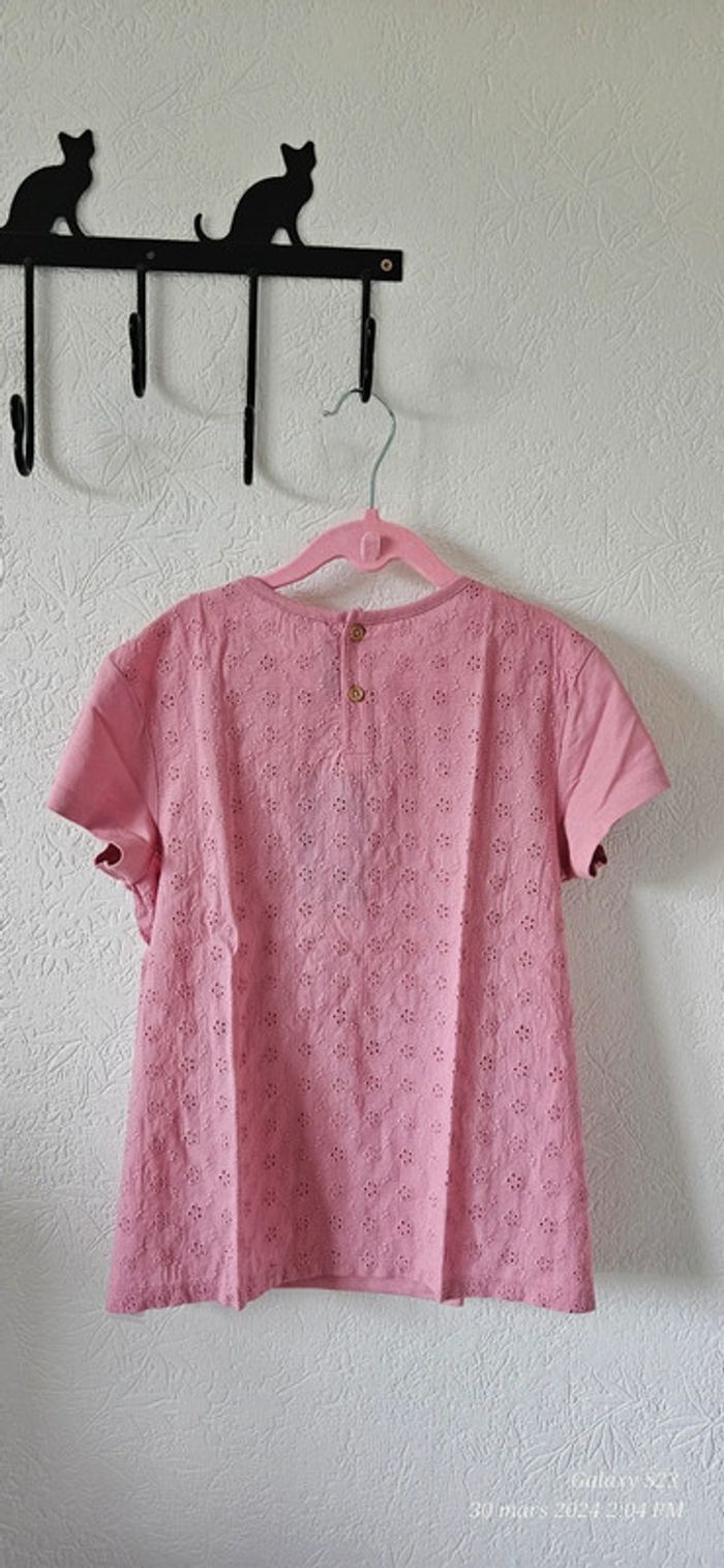 Tee-shirt manches courtes dos broderie anglaise 11A sgmj - photo numéro 3