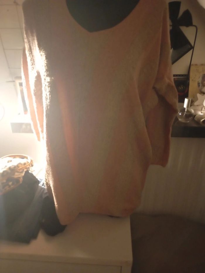 Pull femme rose et doré 38