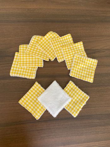 Lot 10 carrés cotons lavables réutilisables