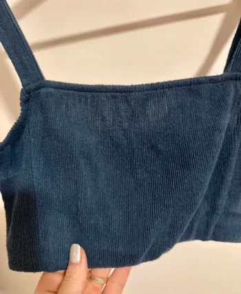 Brassière côtelée bleu marine Zara